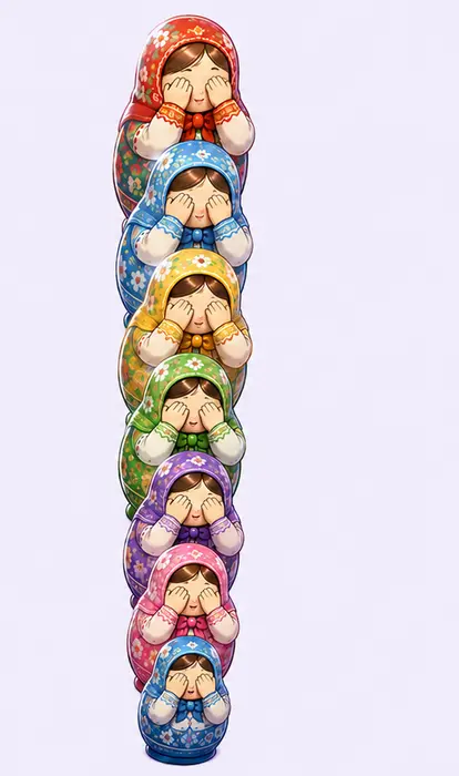 Nestlyra dolls respectfully covering their eyes